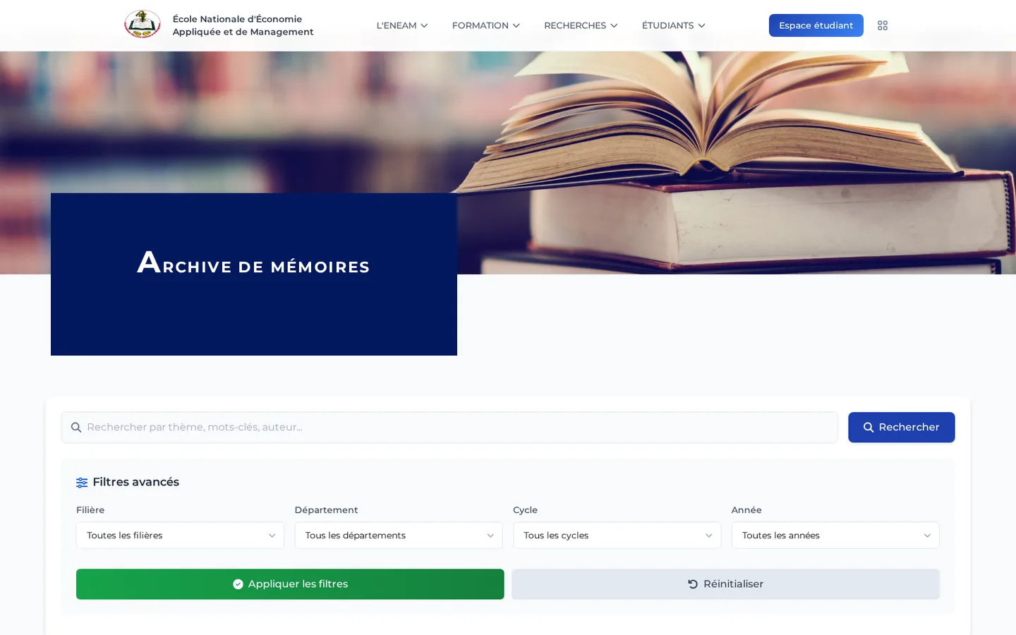 Capture du site ENEAM