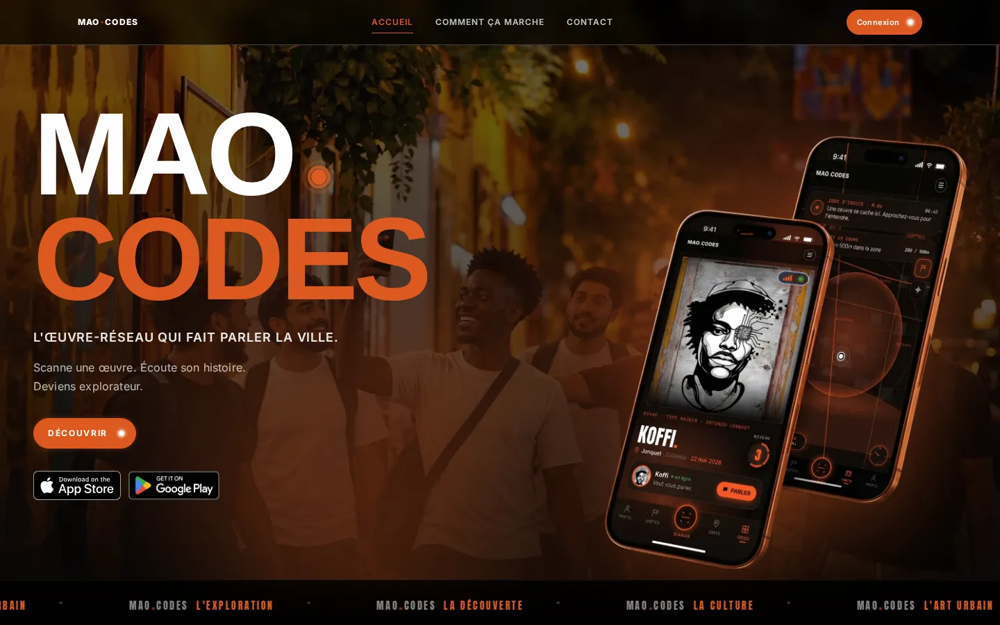Capture du site MAO Codes